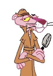 Detective Pink Panther as OSINT analyst colored image