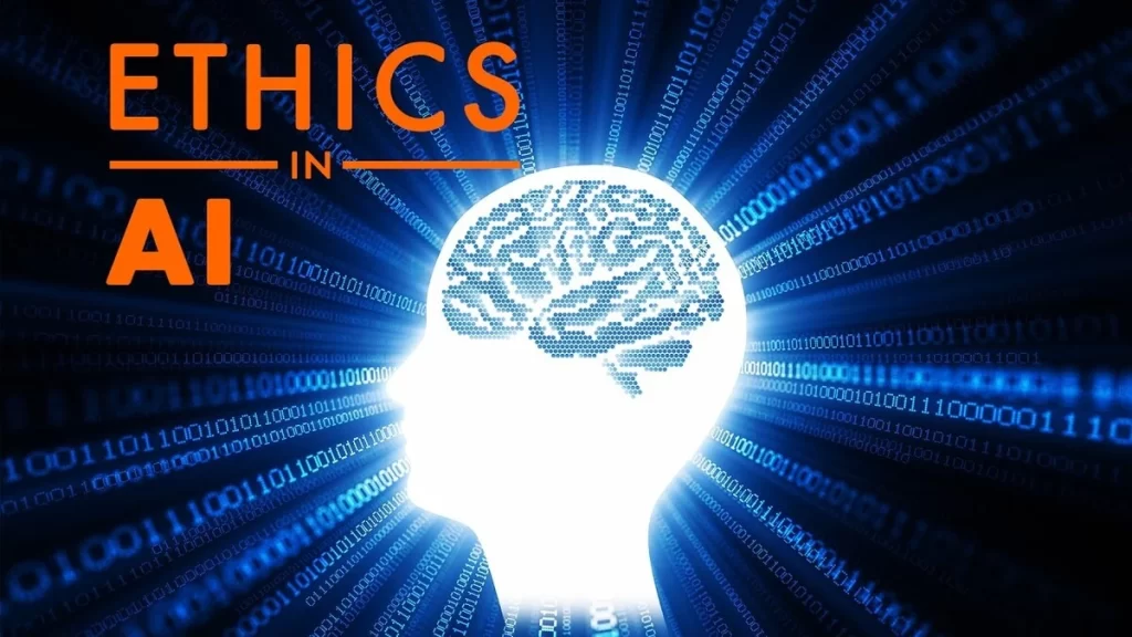 Ethics in AI illuminating brain