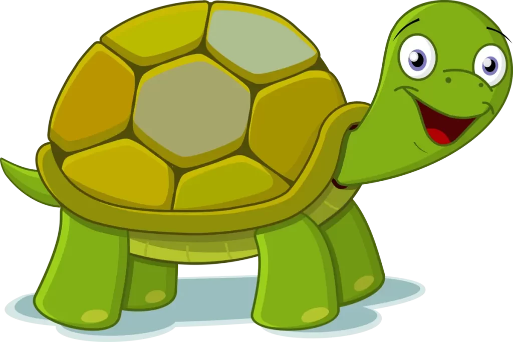 Colored image of a happy turtle data presentation