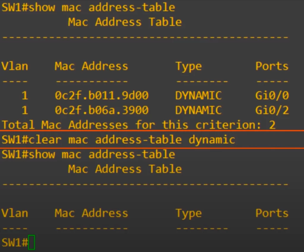 Clear-MAC-address-table