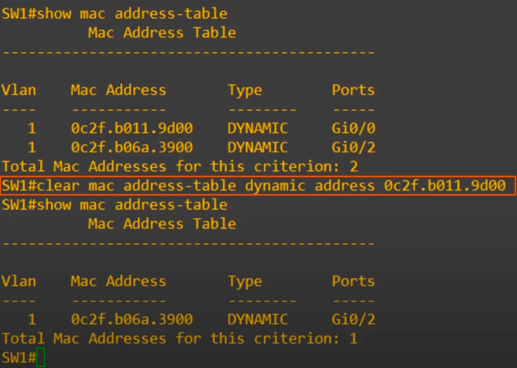 clear-mac-address-table-dynamic-address