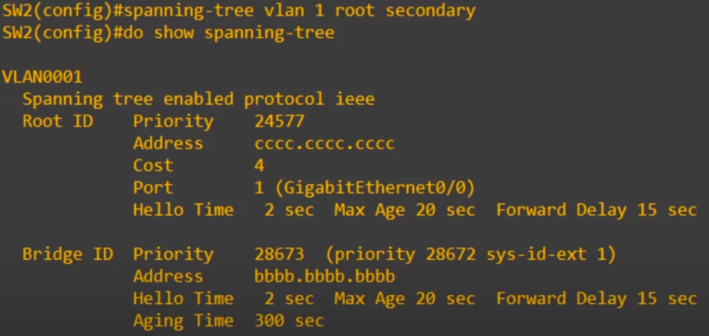 spanning-tree-vlan-root-secondary