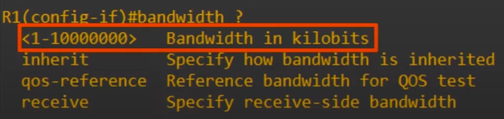 config-if-bandwidth